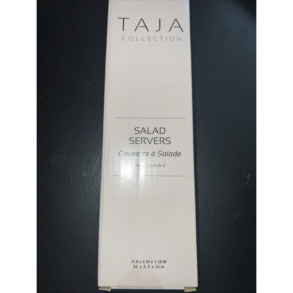 New Taja‎ Collection Salad Servers Gold Tone Stainless Steel Salad Spoons $68